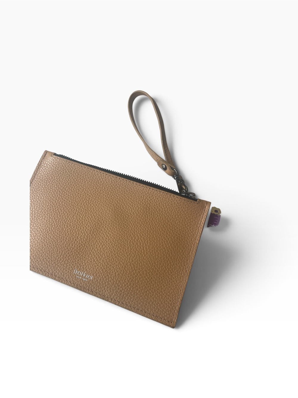 Botkier Tan Pebbled Leather Wristlet Clutch